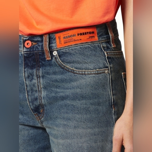 Heron Preston Blue Wide Leg Jeans - Picture 4 of 16